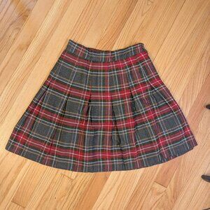 vintage 80s tracy evans plaid pleated skirt knee length made in USA sz 7 preppy